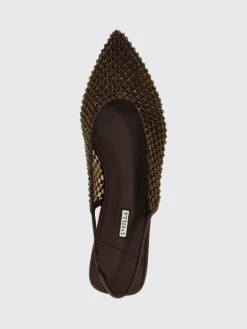 Ballerina slingback Le Silla in nylon a rete con strass all over