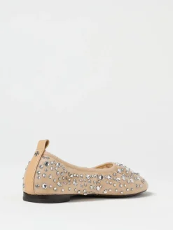 Ballerina Tory Burch in nylon a rete con strass all over