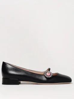 Ballerina Valentino Garavani in pelle con bottone gioiello