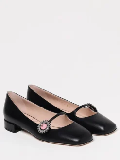 Ballerina Valentino Garavani in pelle con bottone gioiello