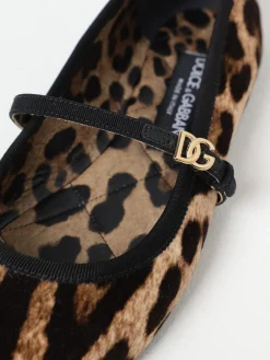 Ballerina Vally Dolce & Gabbana in velluto stampa animalier