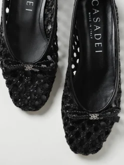 Ballerina Versilia Casadei in pelle vegana con lavorazione intrecciata