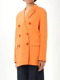 Blazer a doppiopetto in cotone e lino Aspesi