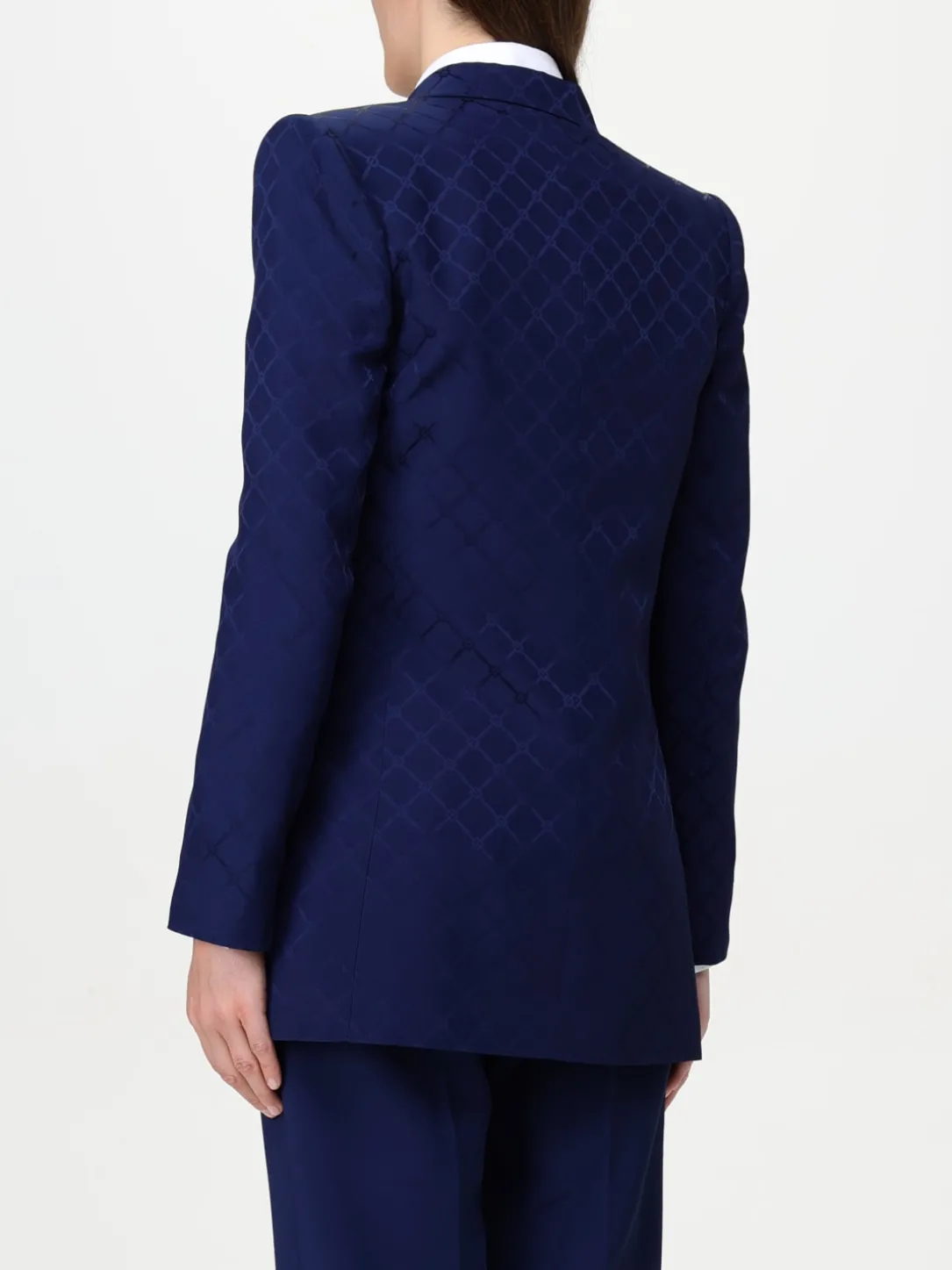 Blazer a monopetto Elisabetta Franchi in satin jacquard