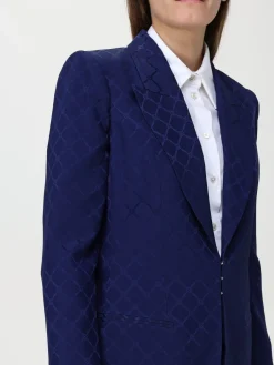 Blazer a monopetto Elisabetta Franchi in satin jacquard