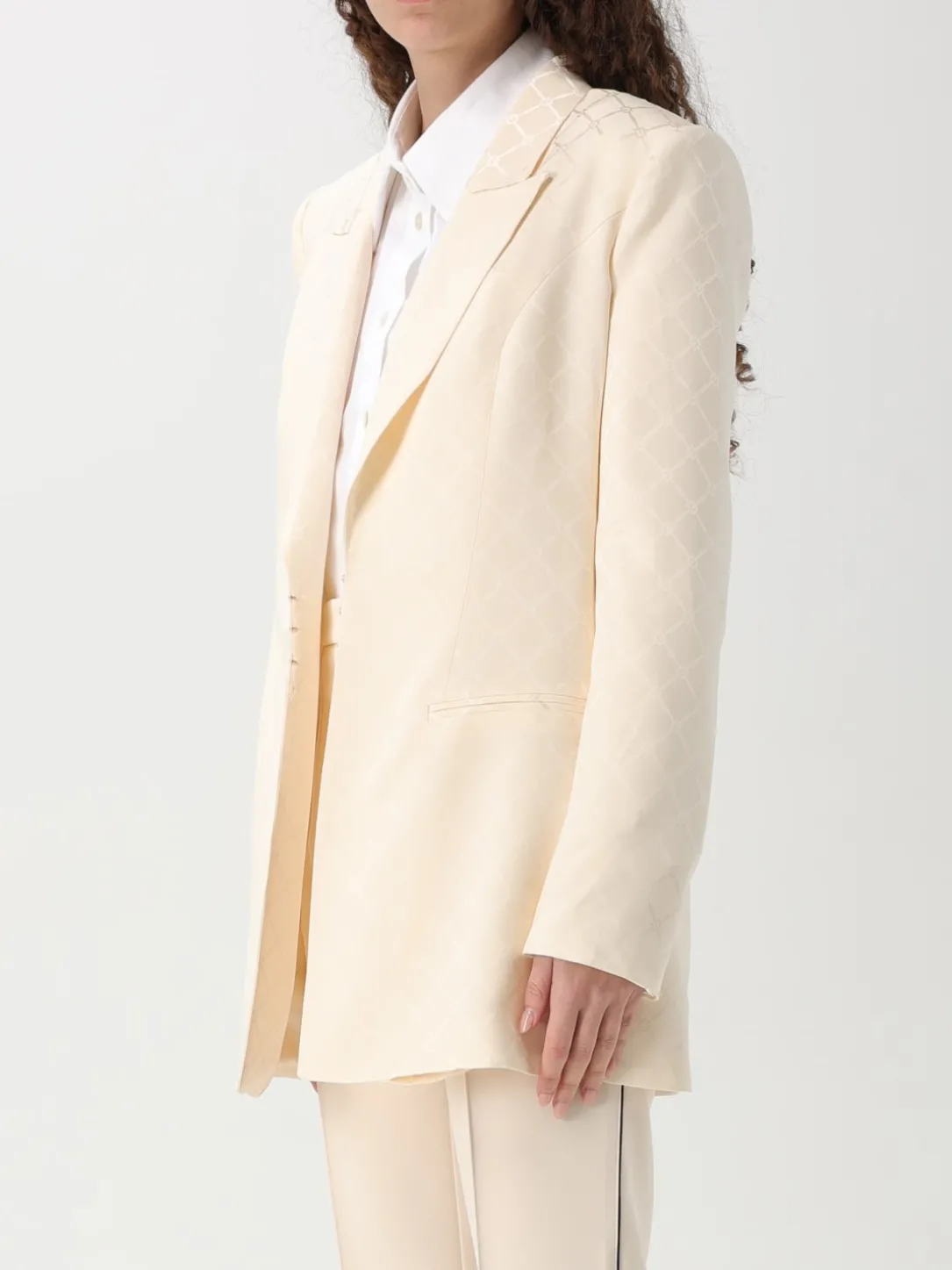 Blazer a monopetto Elisabetta Franchi in satin jacquard