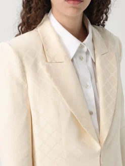 Blazer a monopetto Elisabetta Franchi in satin jacquard