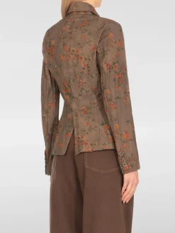 Blazer a monopetto in cotone floreale Uma Wang