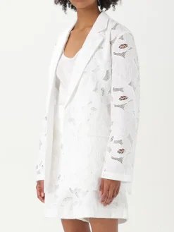 Blazer a monopetto in macramé