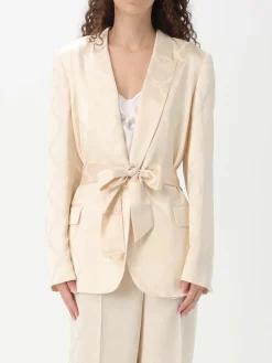 Blazer con Oval T jacquard Twinset in raso