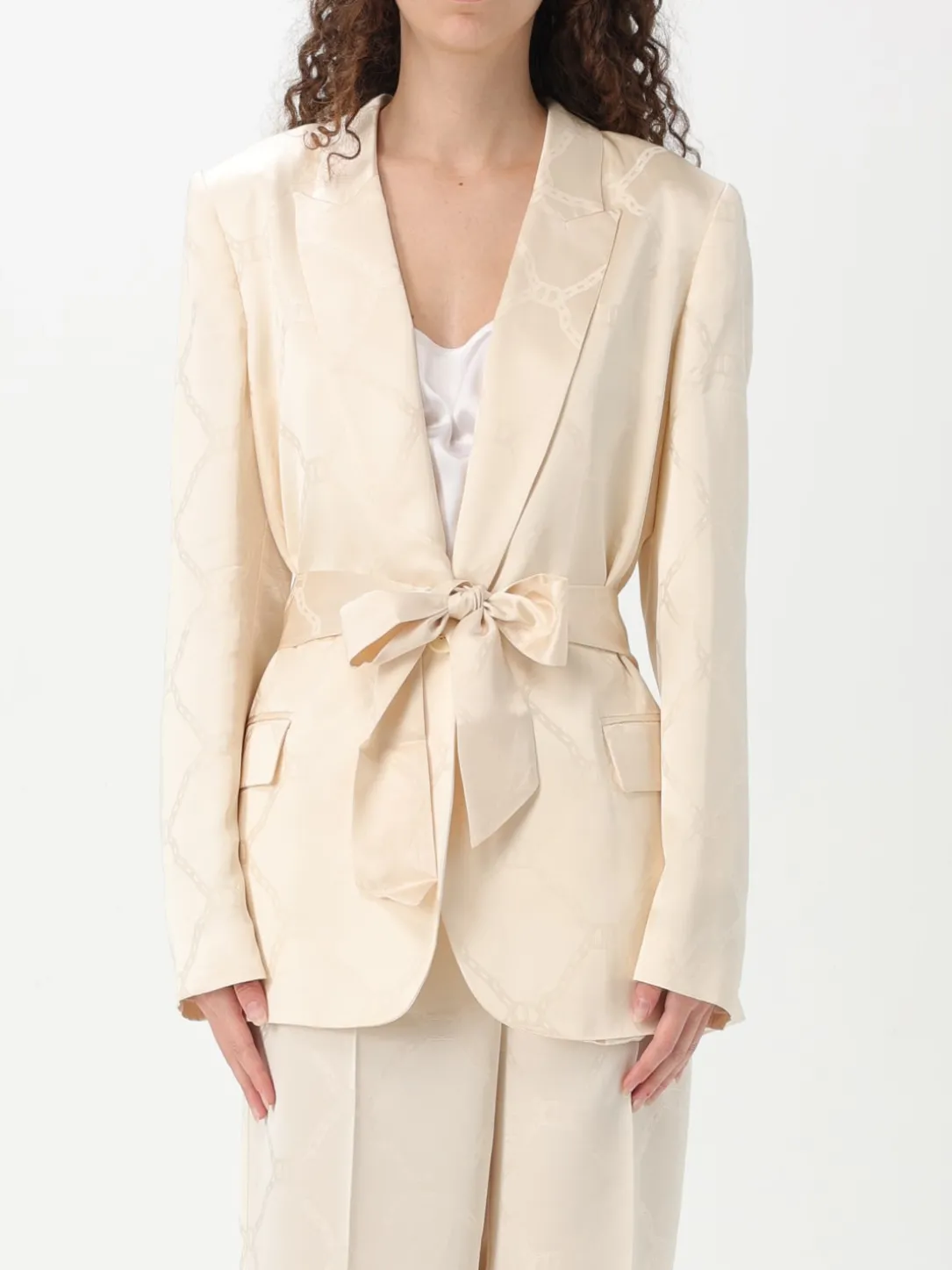 Blazer con Oval T jacquard Twinset in raso