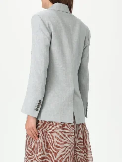 Blazer doppiopetto Brunello Cucinelli in lino