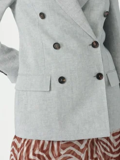 Blazer doppiopetto Brunello Cucinelli in lino