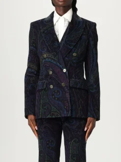 Blazer doppiopetto Etro in velluto Paisley