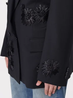 Blazer doppiopetto MSGM in misto lana con ricami