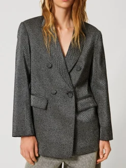 Blazer doppiopetto Twinset in crêpe