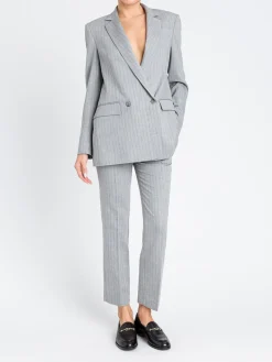 Blazer doppiopetto Twinset in misto lana gessata