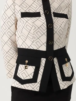 Blazer Elisabetta Franchi in crêpe con stampa monogram