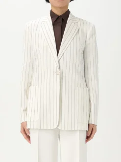 Blazer Max Mara in cotone e lino a righe