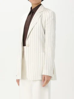Blazer Max Mara in cotone e lino a righe