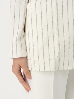 Blazer Max Mara in cotone e lino a righe