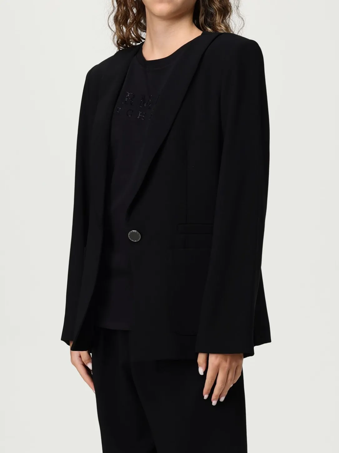 Blazer monopetto Armani Exchange in crêpe