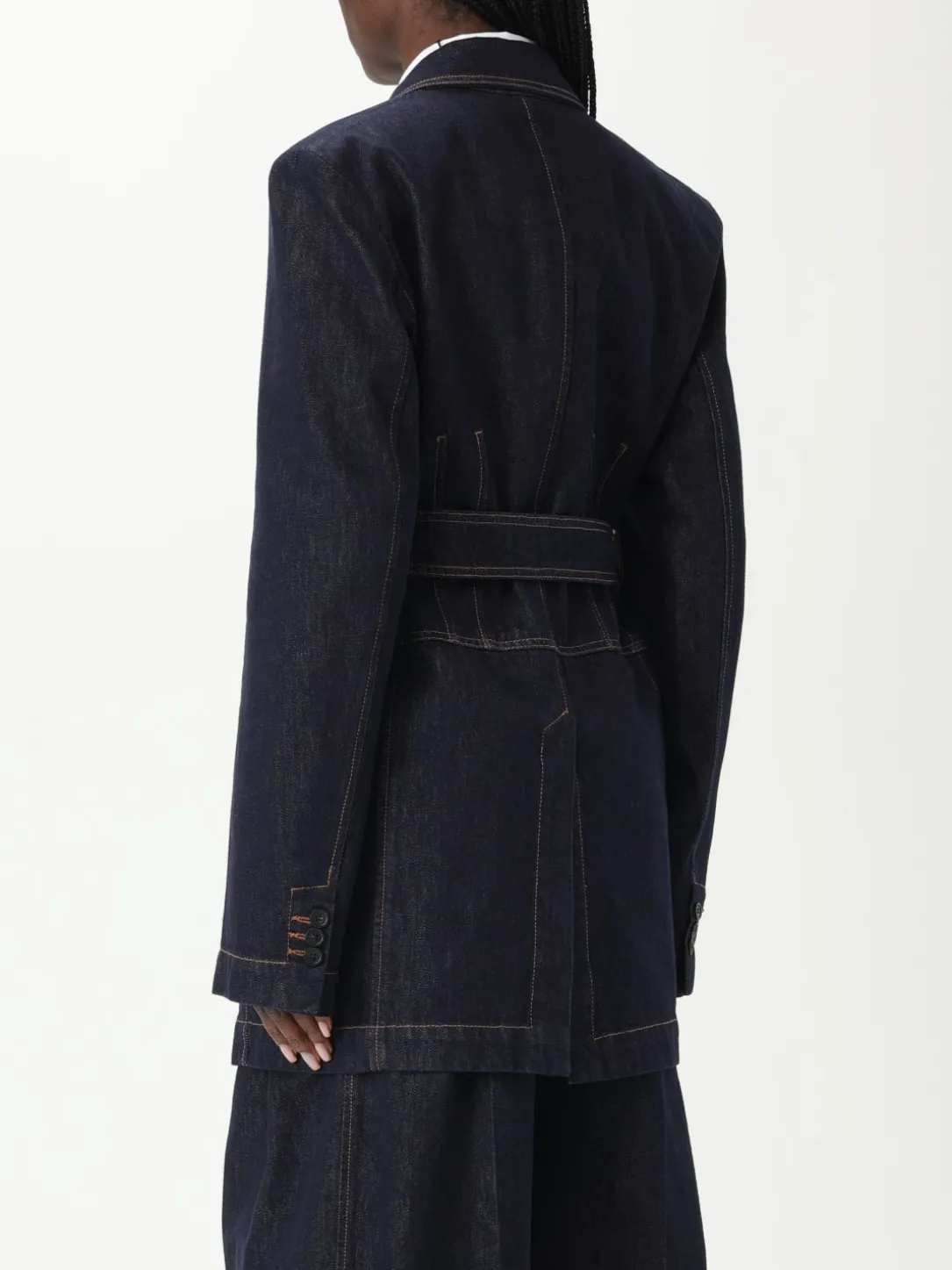 Blazer Sportmax in denim con cintura