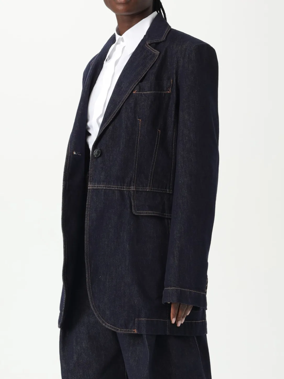 Blazer Sportmax in denim con cintura