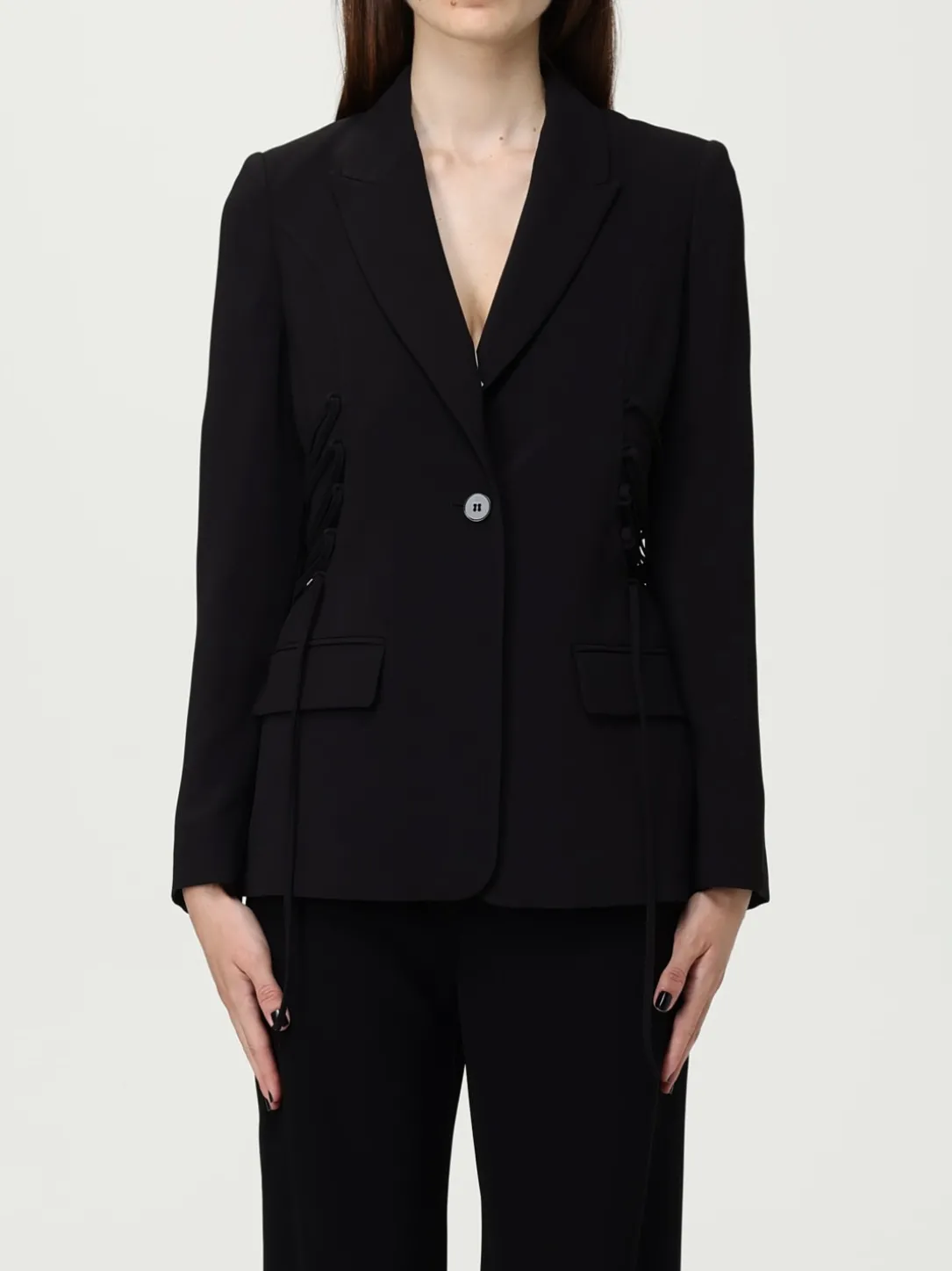 Blazer Twinset in crêpe con stringhe