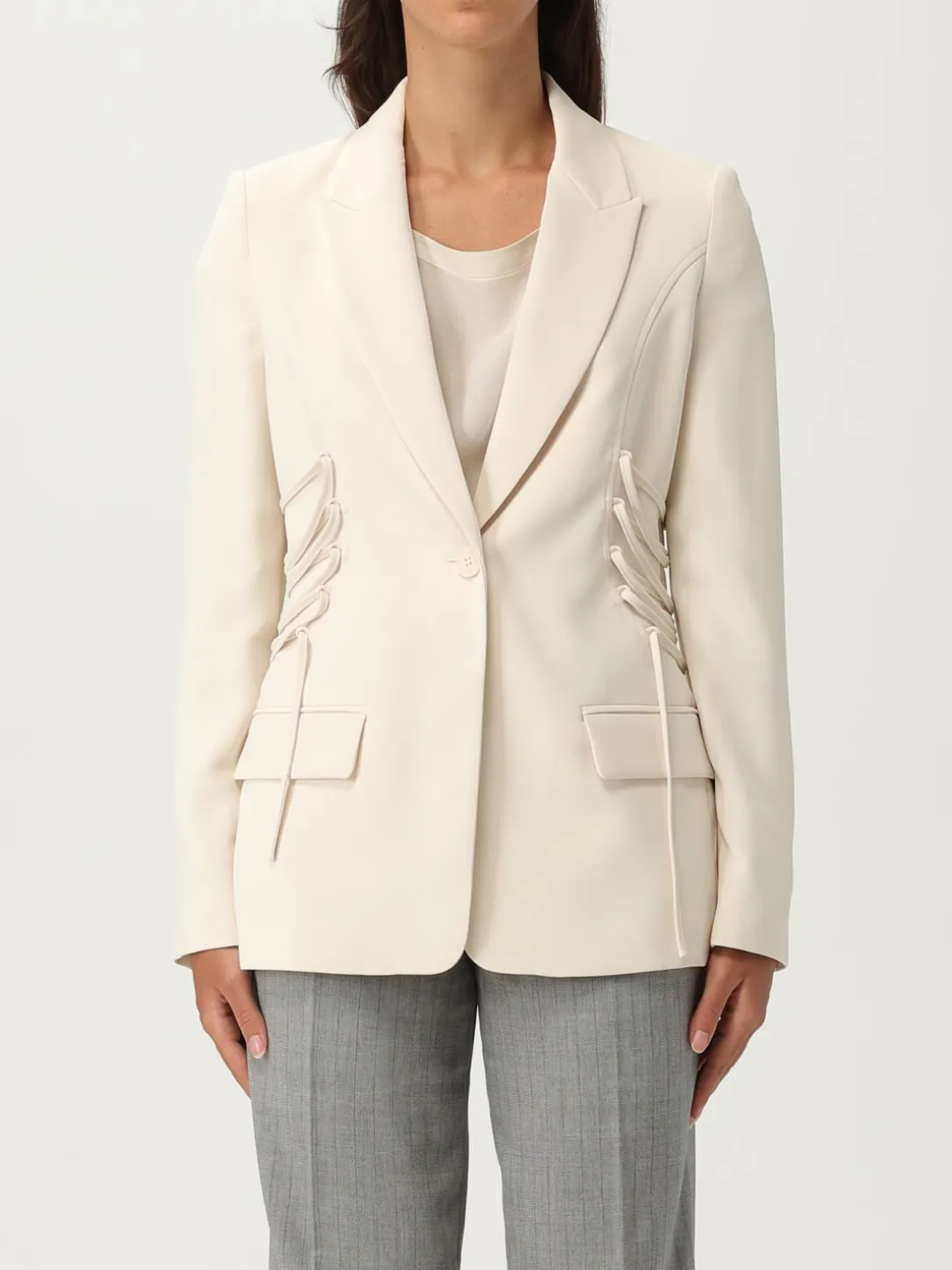 Blazer Twinset in crêpe con stringhe