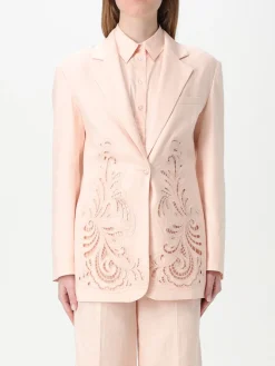 Blazer Twinset in misto lino con inserti in pizzo