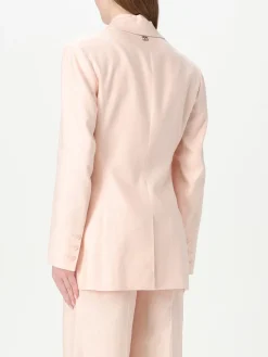 Blazer Twinset in misto lino con inserti in pizzo