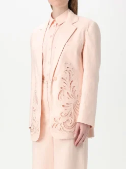 Blazer Twinset in misto lino con inserti in pizzo