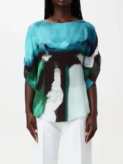 Blusa Gianluca Capannolo in seta con stampa astratta