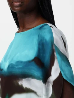 Blusa Gianluca Capannolo in seta con stampa astratta