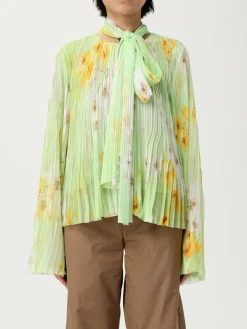 Blusa plissettato Pinko in crêpe con stampa floreale