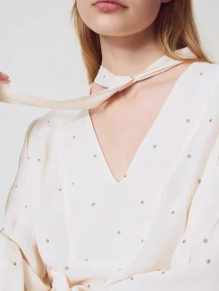 Blusa Twinset in viscosa con pois