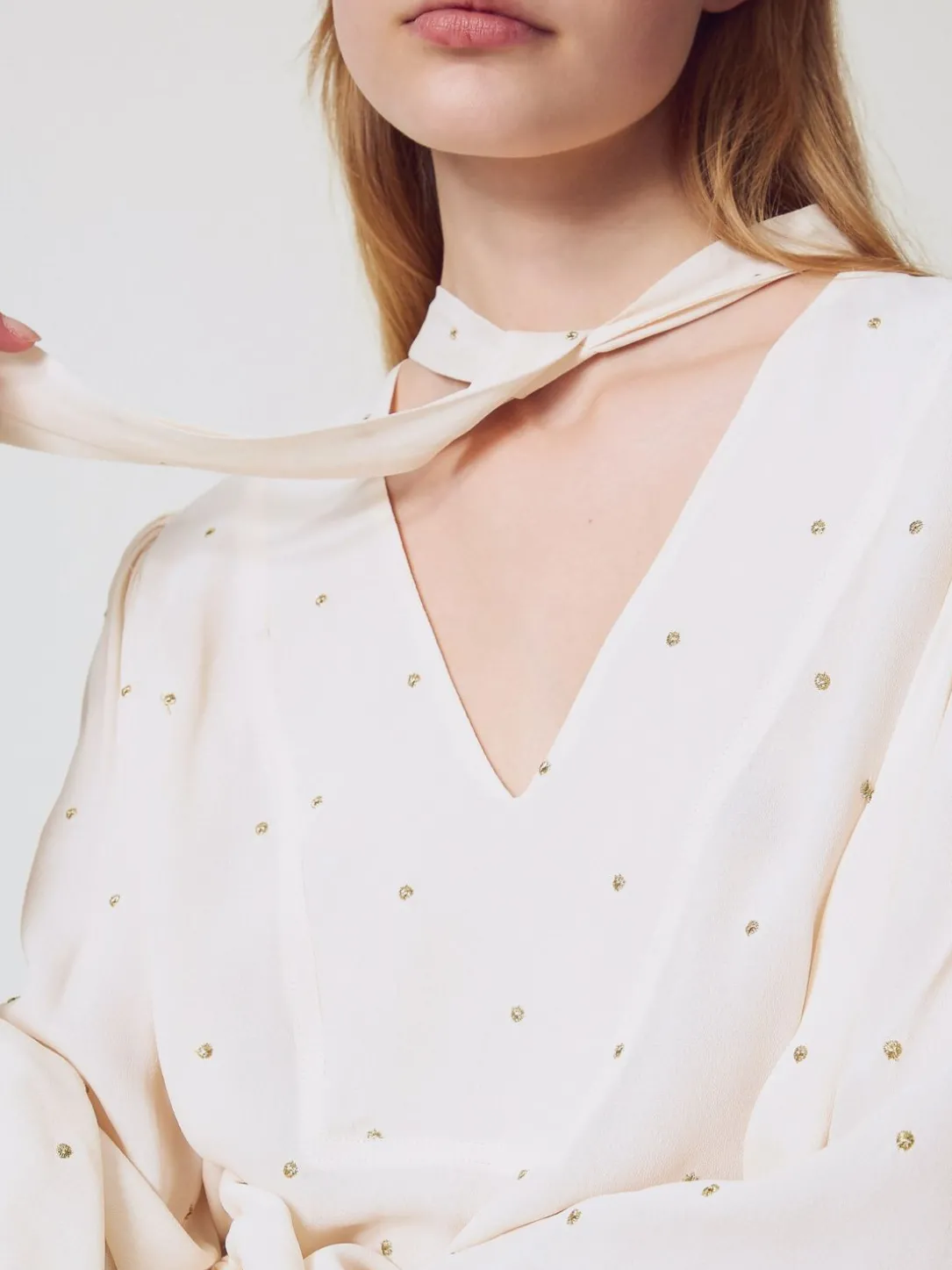 Blusa Twinset in viscosa con pois