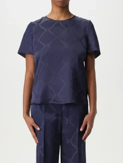 Bluse Twinset in misto viscosa con stampa monogram