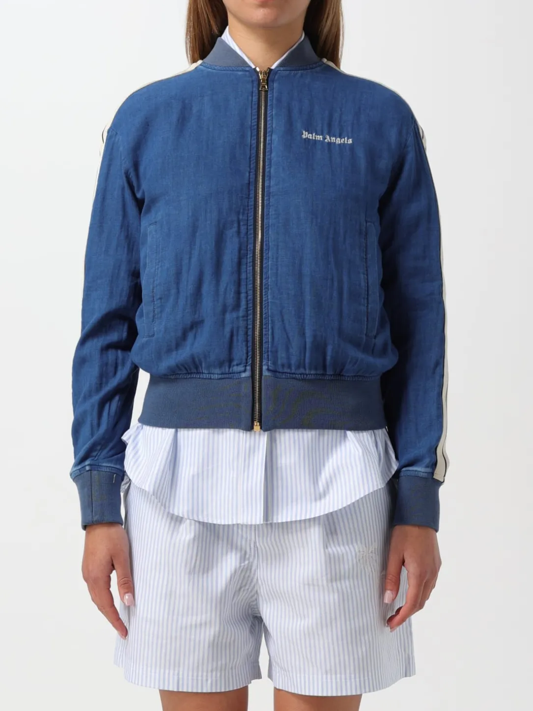 Bomber in poliestere con logo Palm Angels