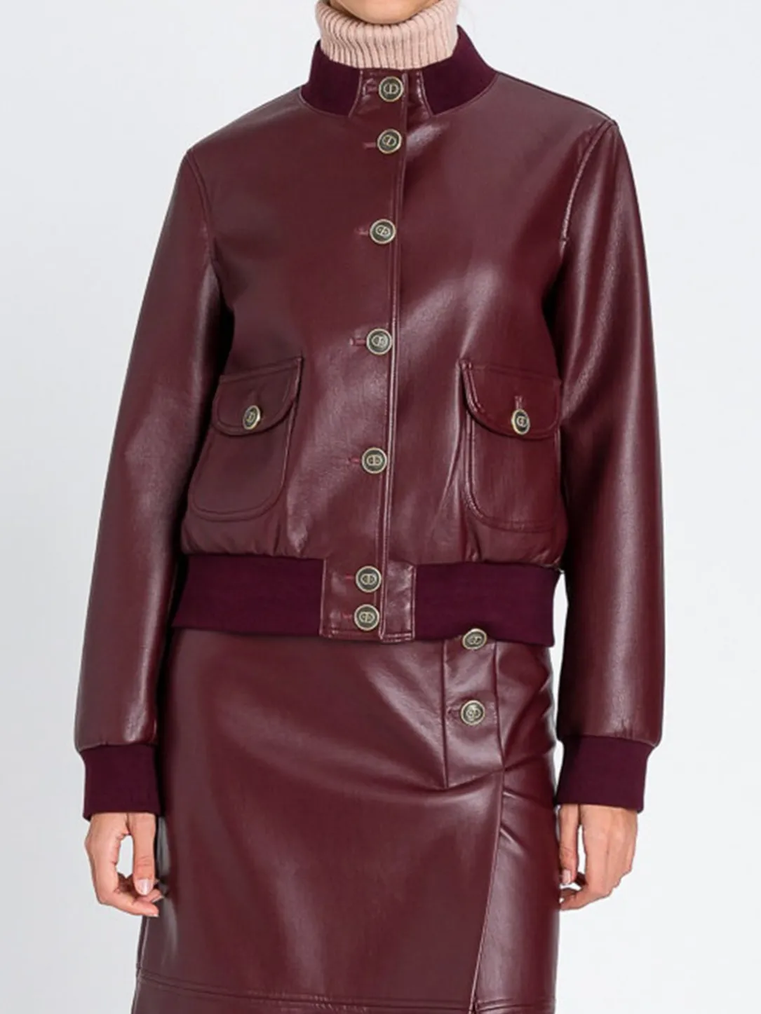 Bomber Twinset Actitude in pelle sintetica