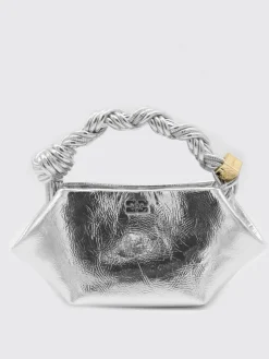 Borsa a mano Bou in pelle metallizzata Ganni