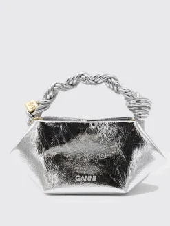 Borsa a mano Bou in pelle metallizzata Ganni