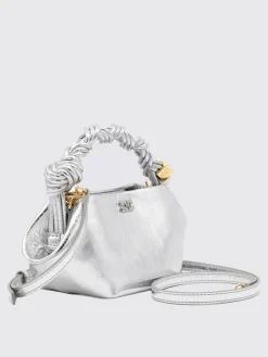 Borsa a mano Bou in pelle metallizzata Ganni