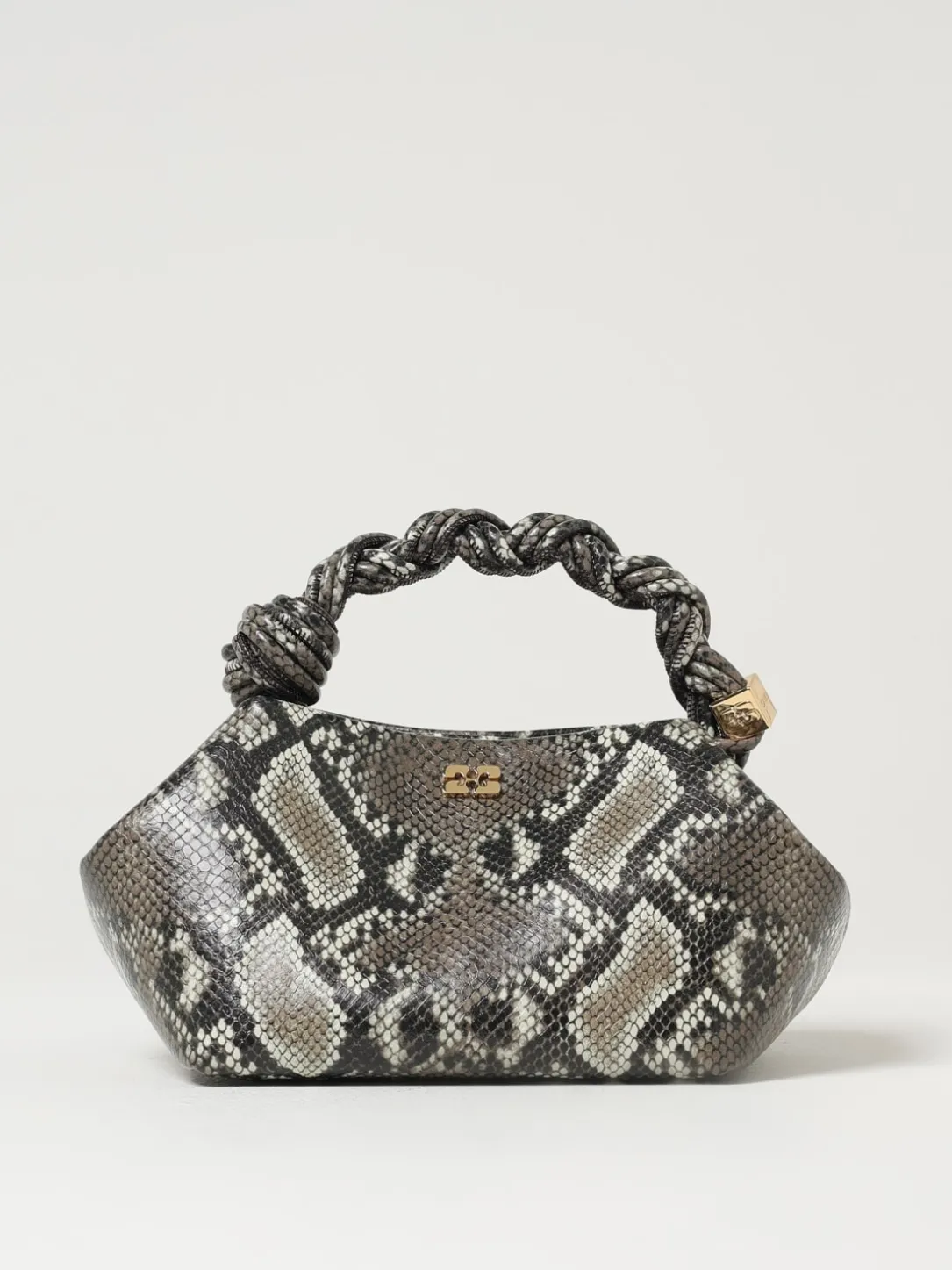 Borsa a mano Bou in pelle stampa pitone Ganni