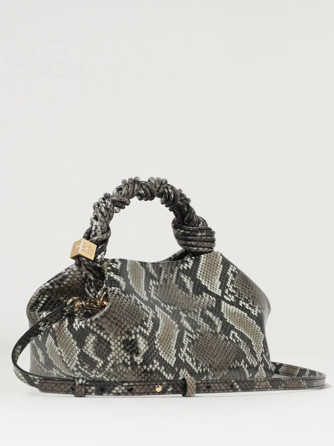 Borsa a mano Bou in pelle stampa pitone Ganni