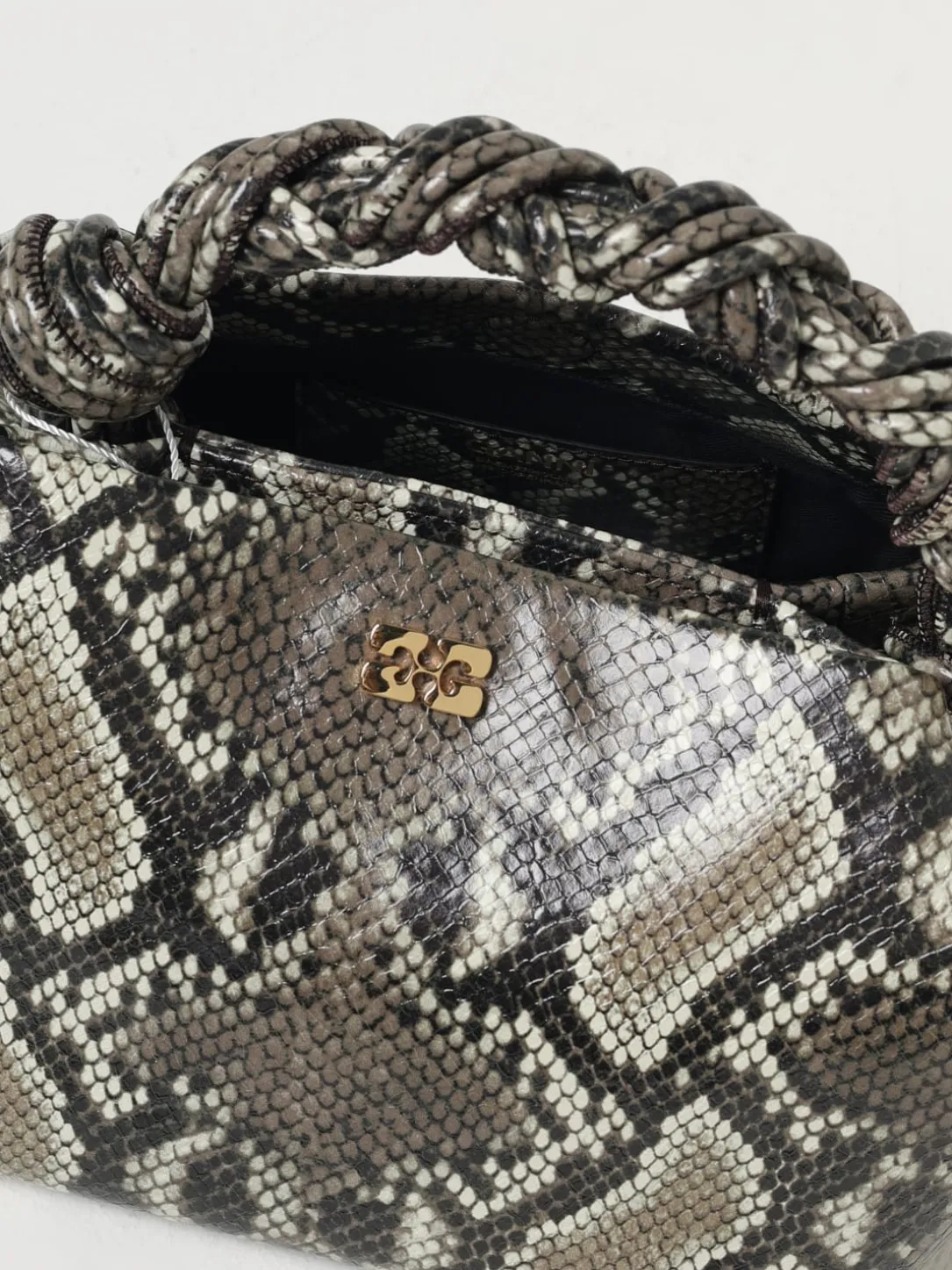 Borsa a mano Bou in pelle stampa pitone Ganni