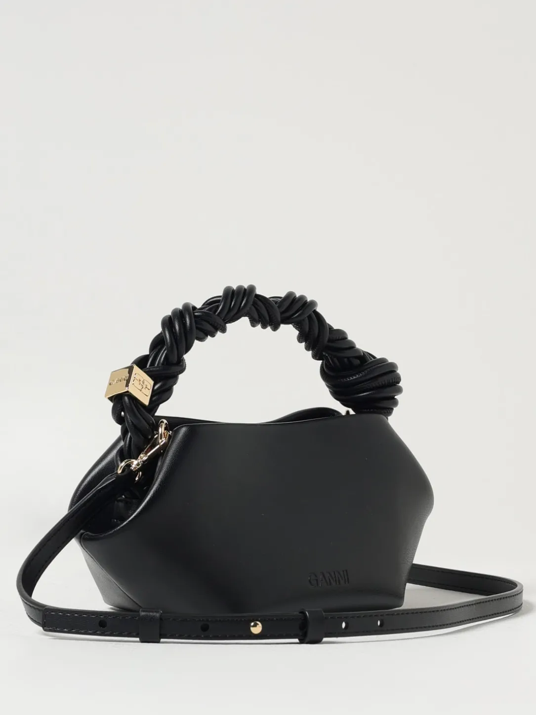 Borsa a mano Bou in pelle di vitello liscia Ganni