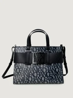 Borsa a mano in cotone logata Armani Exchange