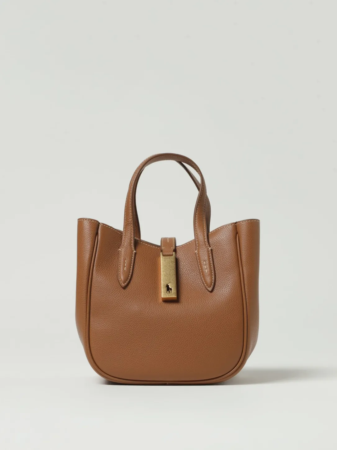 Borsa a mano in pelle a grana Polo Ralph Lauren